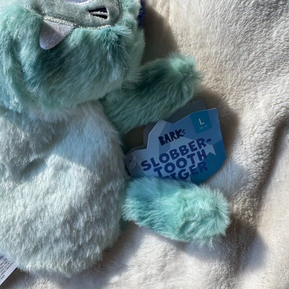 NWT Bark Box SLOBBERTOOTH TIGER Plush Dog Toy, Blue, Size M/L 20+ lbs. Dogs - Picture 9 of 16